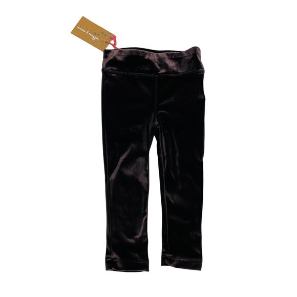 NWT Mimi & Maggie Size 4 Brown Stretch Velour Leggings` - Picture 1 of 4